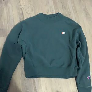 Champion blue turtle neck cropped long sleeve